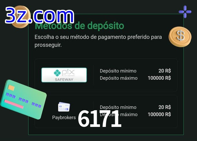 O cassino 6171 oferece uma grande variedade de métodos de pagamento
